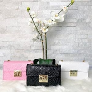 Vegan Alligator Mini Crossbody. Only BLACK left